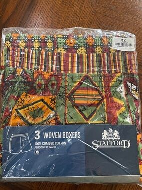 Stafford Woven Boxers - Green, Orange, Red, Yellow Tribal Set